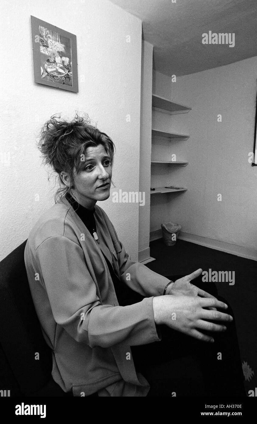 Female counseller in session with patient having drug alcohol therapy, Kent, England. Stock Photo