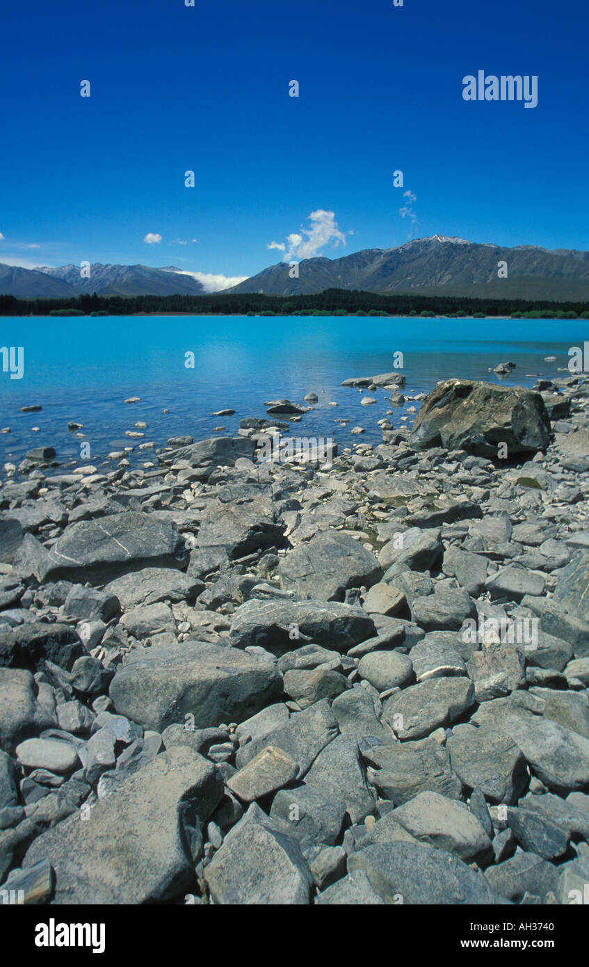 Glacial lake Tekapo near Twizel South Island New Zealand Stock Photo ...
