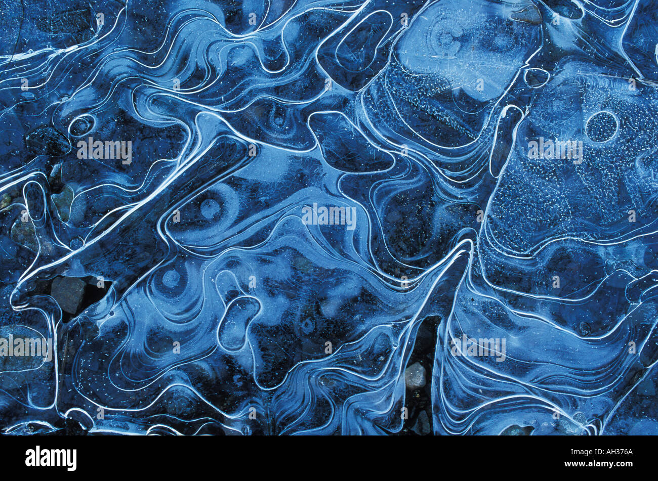 Patterns in the ice Stock Photo