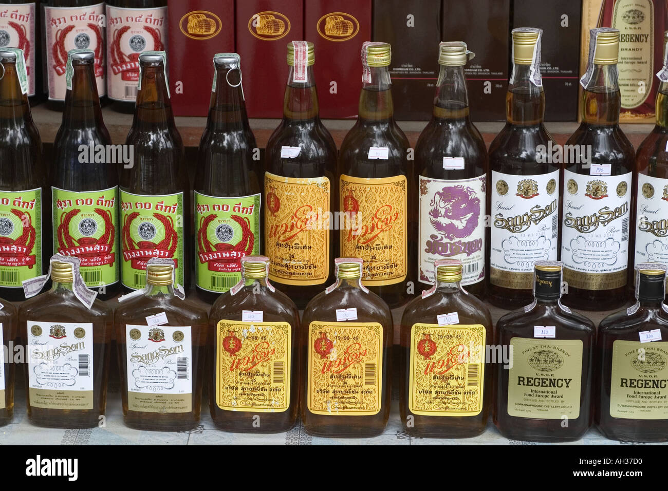 Alcoholic Drinks Stall Krabi Thailand Stock Photo 1128399 Alamy