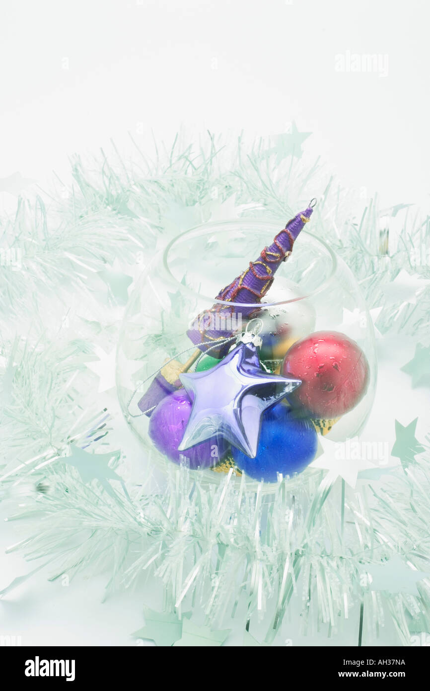 Christmas Ornaments and Tinsel Stock Photo Alamy