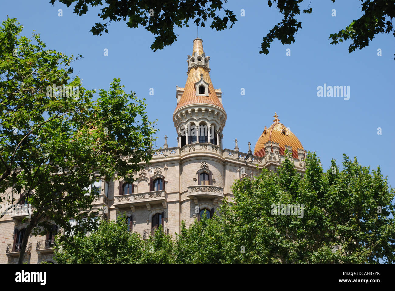 modernist building Passeig de Gracia Barcelona Spain Quadrat d'Or Stock Photo