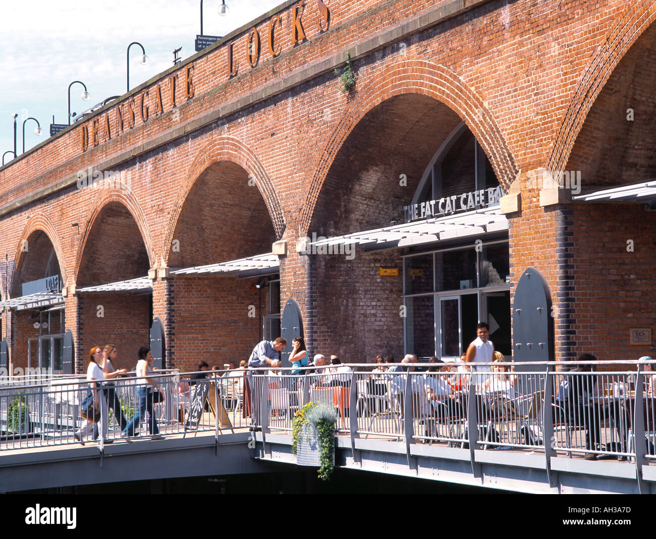 Canalside bars Deansgate Locks Stock Photo Alamy