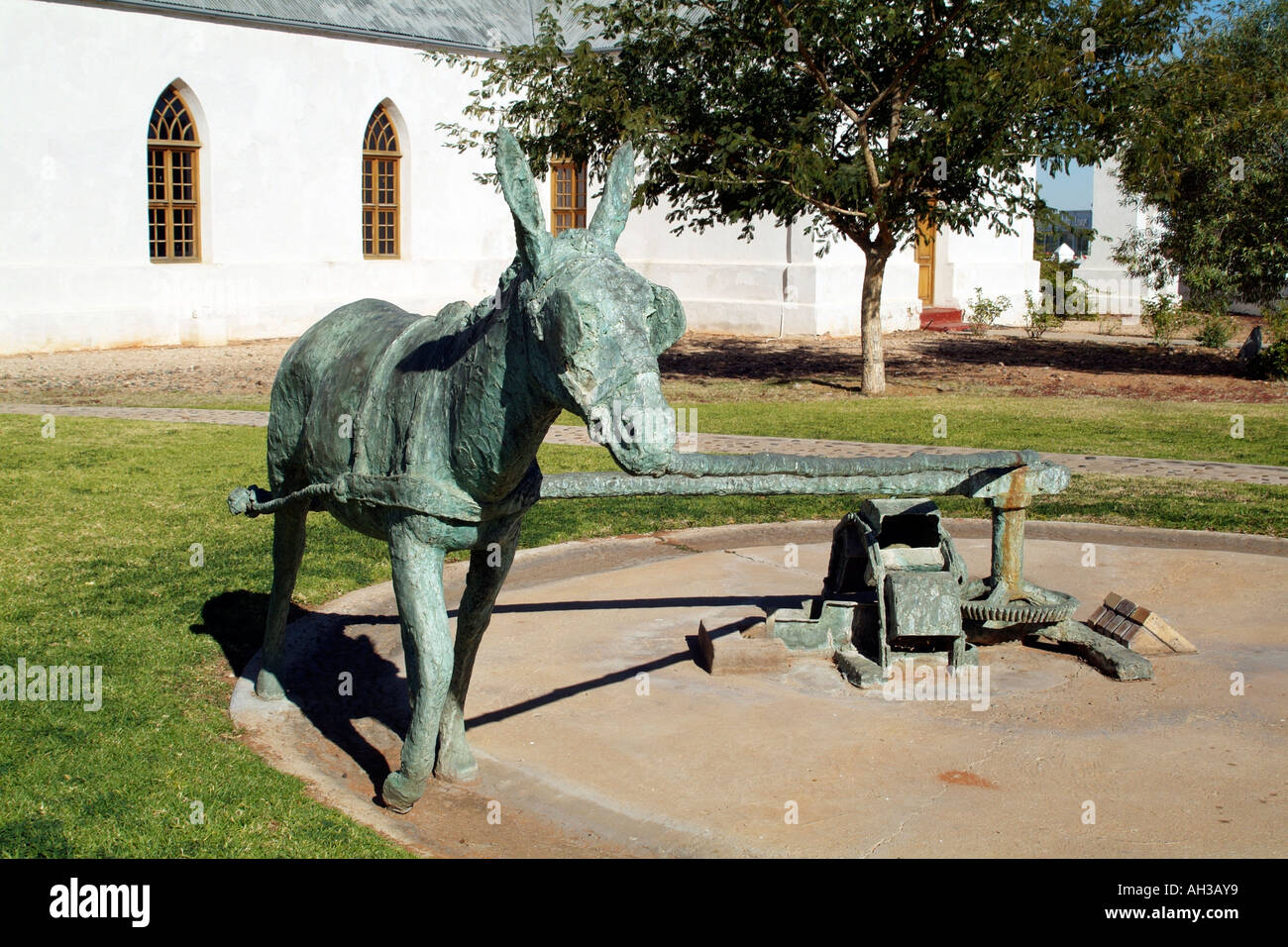 Upington northern cape South Africa RSA. Bronze donkey sculpture at