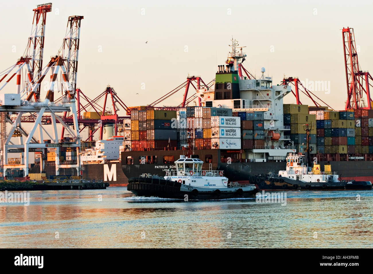 Shipping Industry / Container Ship docking in the Port of Melbourne