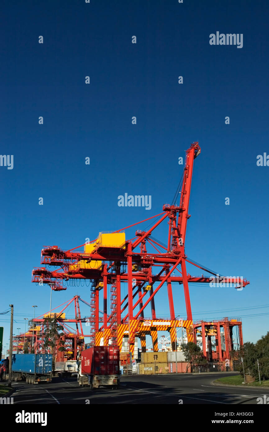 Shipping Industry / Container quayside cranes in the Port of Melbourne
