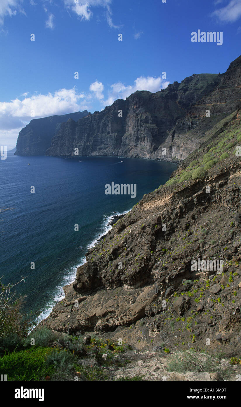 View from the village Los Gigantes at the coast Los Gigantes Tenerife Canary Islands Spain Stock Photo