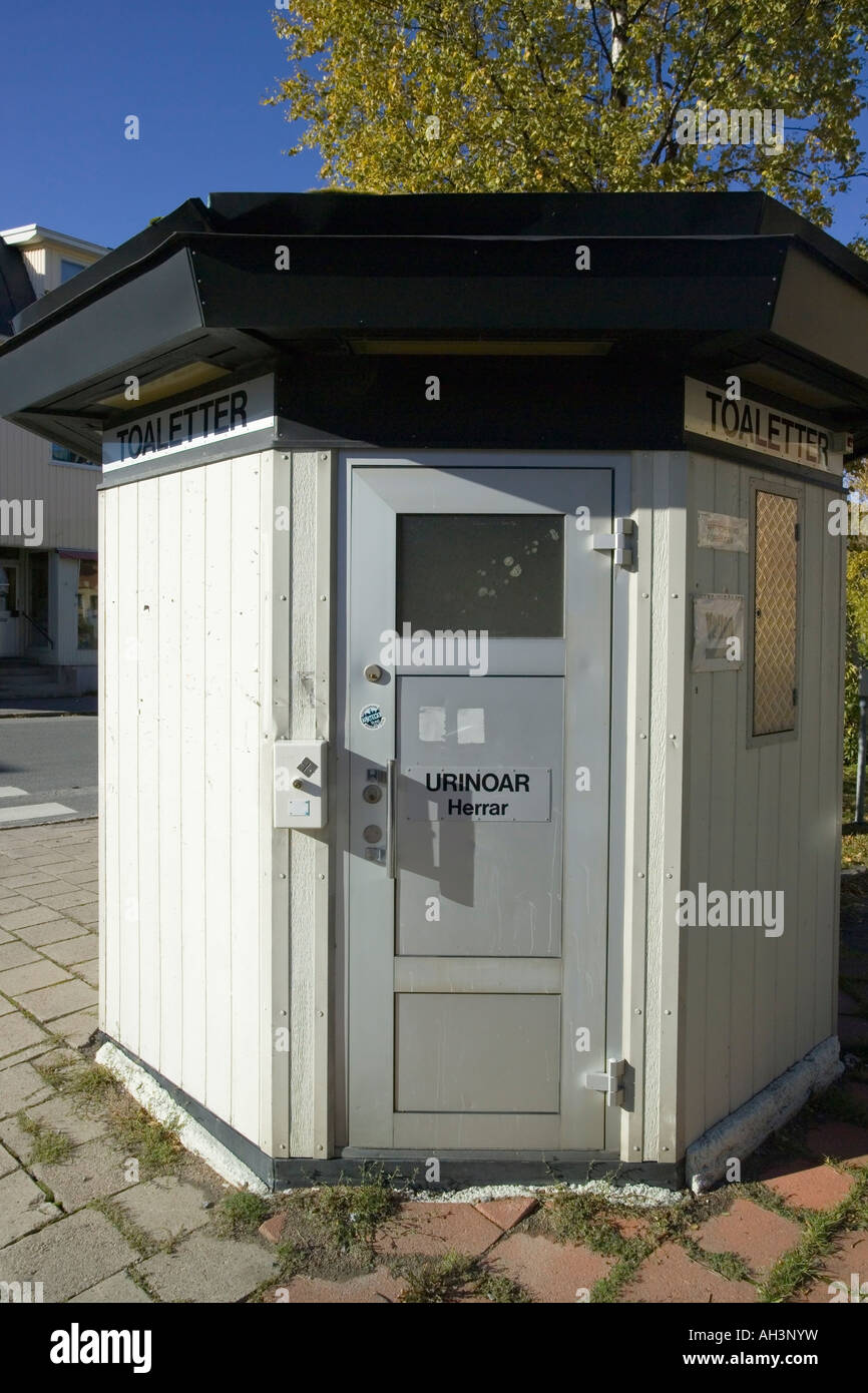Public fee based toilet Haparanda Sweden Stock Photo Alamy