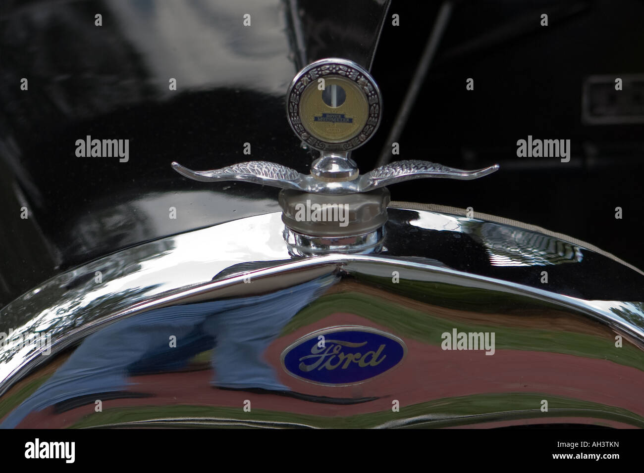 Antique Ford Car Hood Emblem Stock Photo Alamy