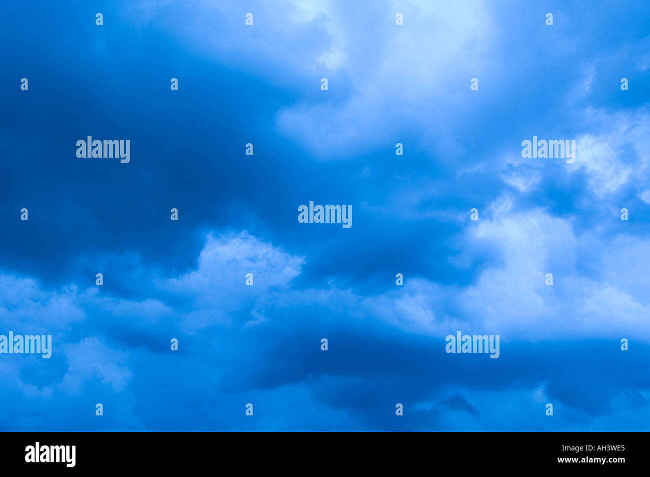 stormy cloudy sky at dusk Stock Photo