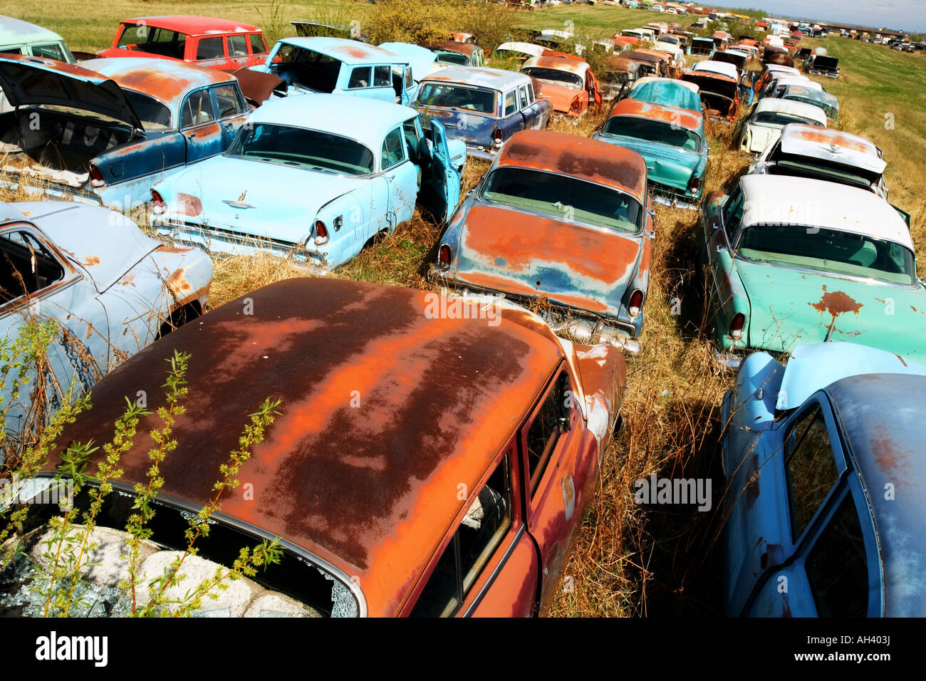 Ohio Rust Cars Old rusted cars Stock Photo - Alamy