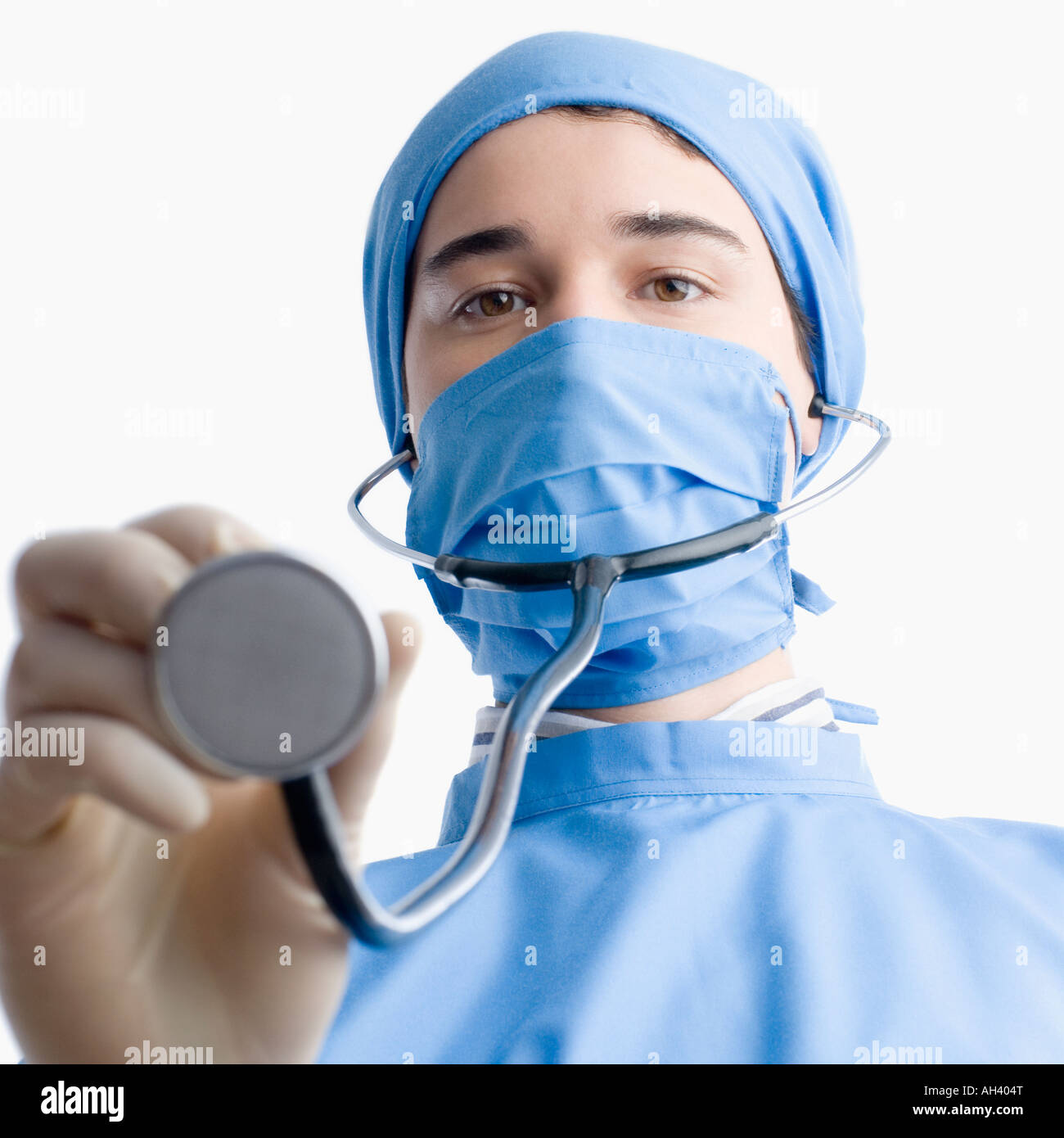 Portrait of a male surgeon holding a stethoscope Stock Photo - Alamy