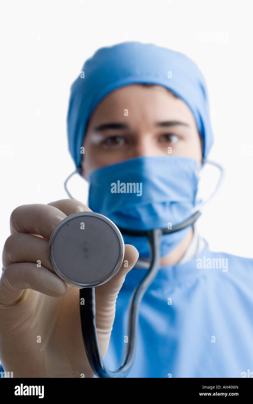 Portrait of a male surgeon holding a stethoscope Stock Photo - Alamy