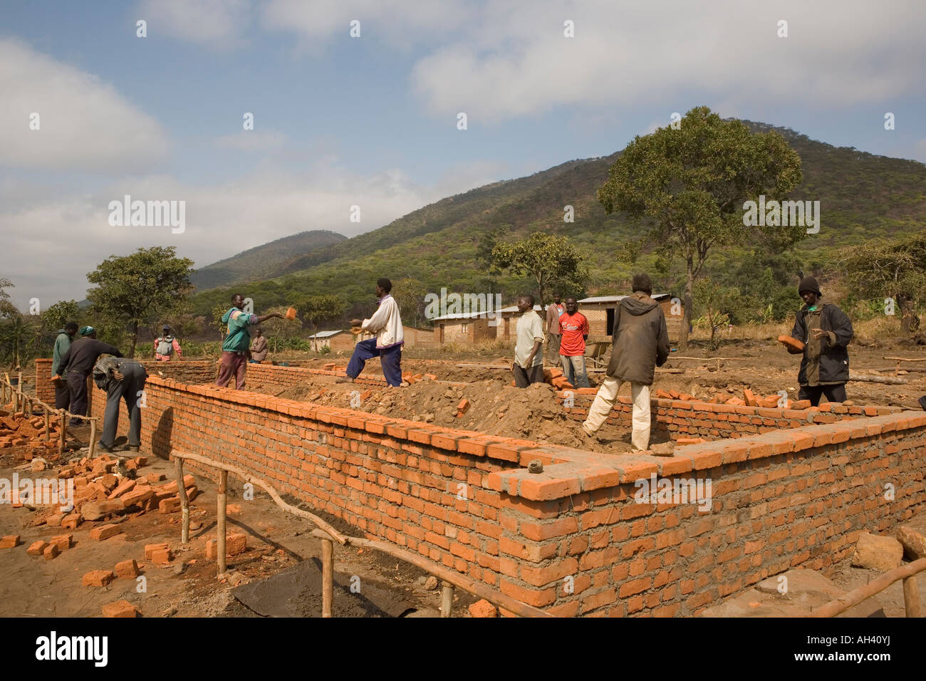 Building work at the Home of Hope orphanage in Malawi, from where