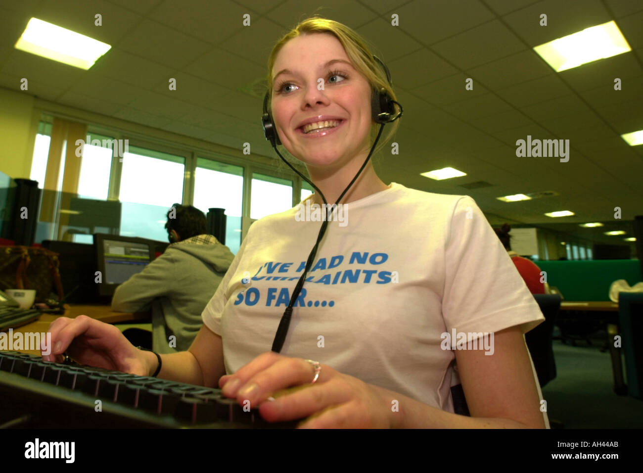 call centre uk A female Customer Service Representative at The Number