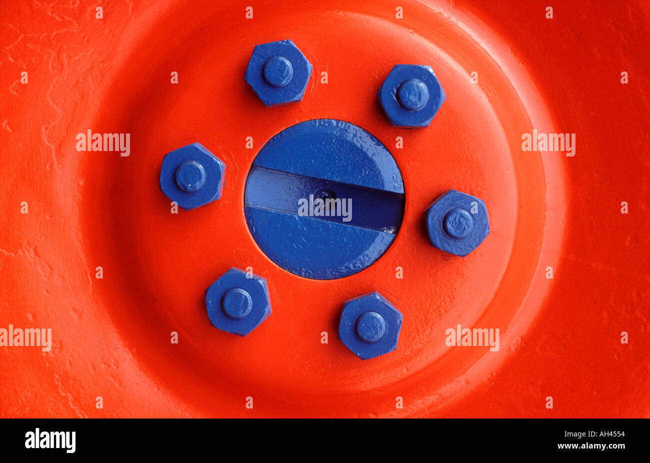 Painted Wheel on a Classic Tractor Stock Photo