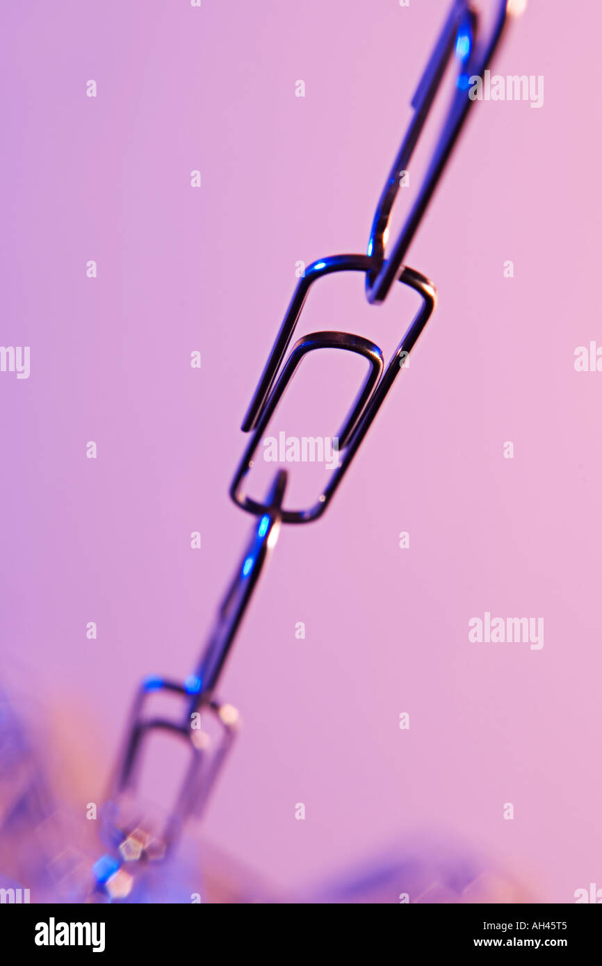Chain of paperclips Stock Photo Alamy