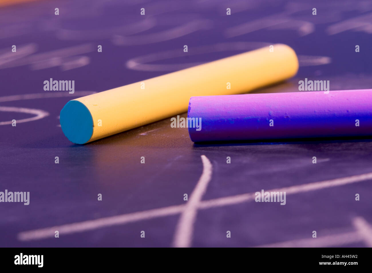 Color Chalk on chalkboard Stock Photo Alamy
