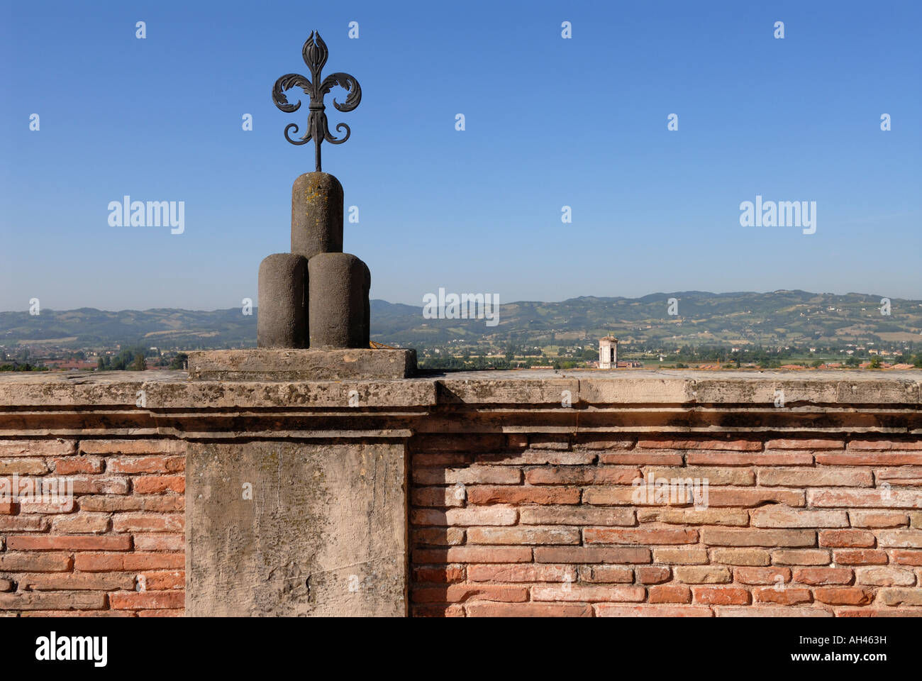 Gubbio Umbria Italy View from Piazza Grande towards the surrounding countryside Stock Photo
