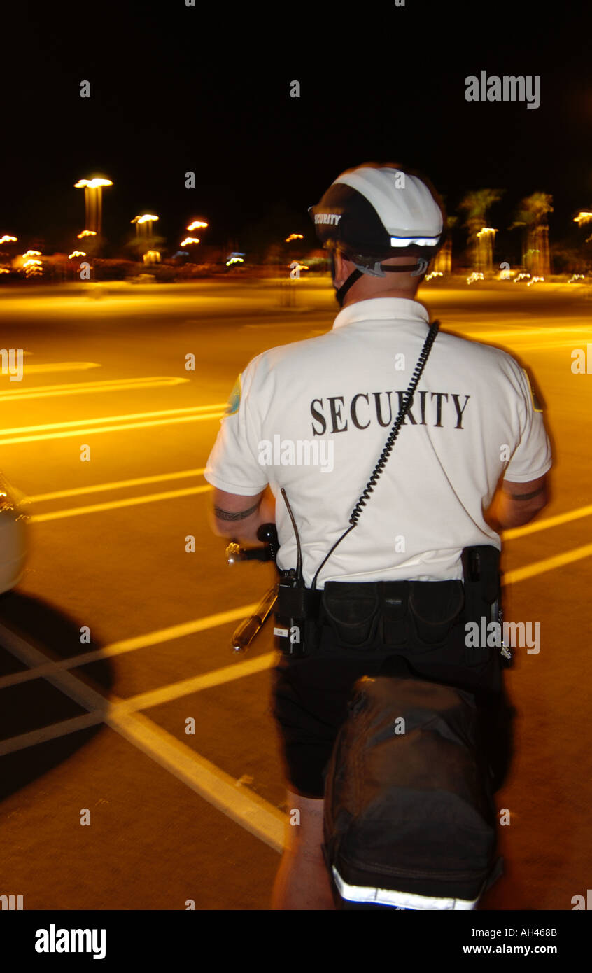 Security guard on bicycle Stock Photo Alamy