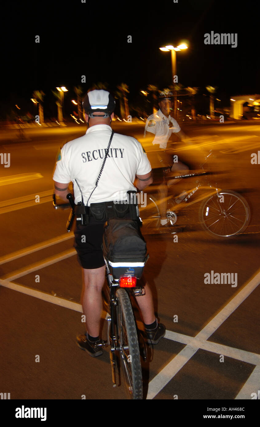 Security guard on bicycle Stock Photo Alamy