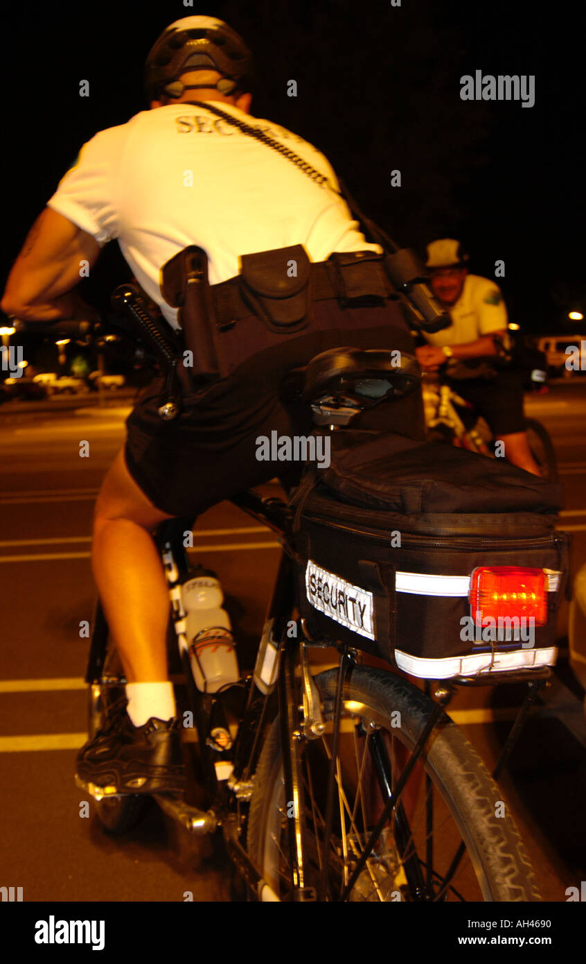 Security guard on bicycle Stock Photo Alamy
