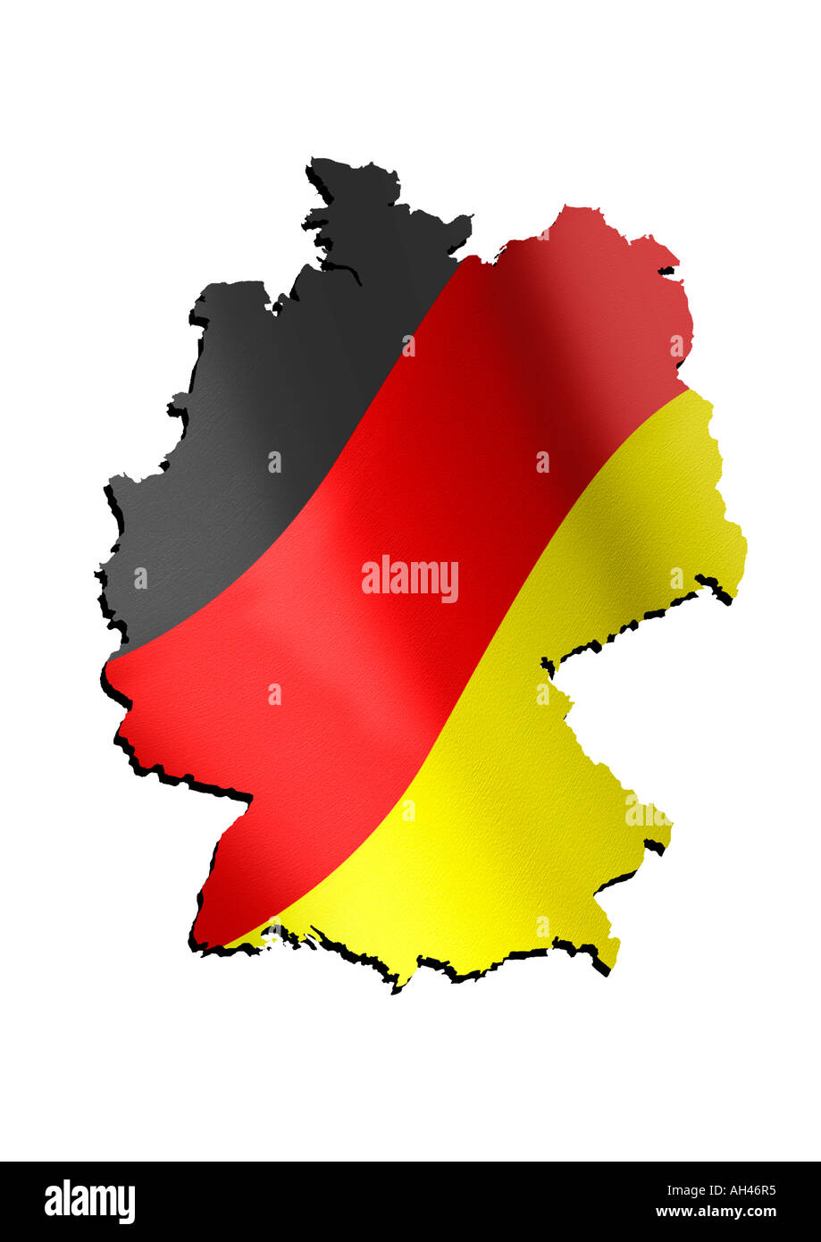 Outline of Germany with national colours Umriss Deutschland mit Nationalfarben Stock Photo