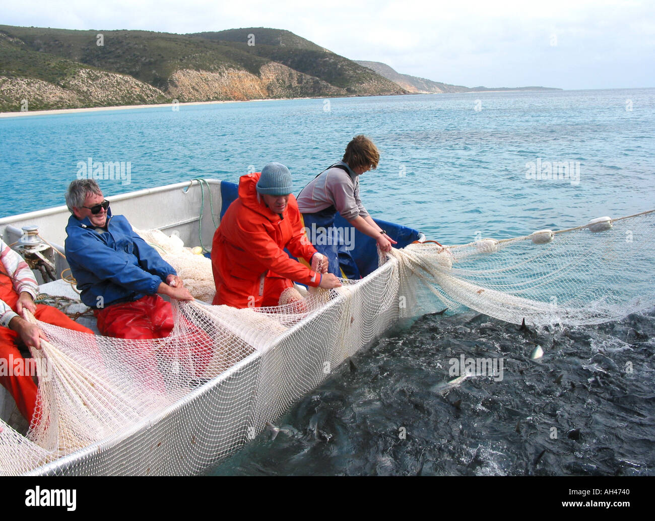 Net fishing South Australia Stock Photo