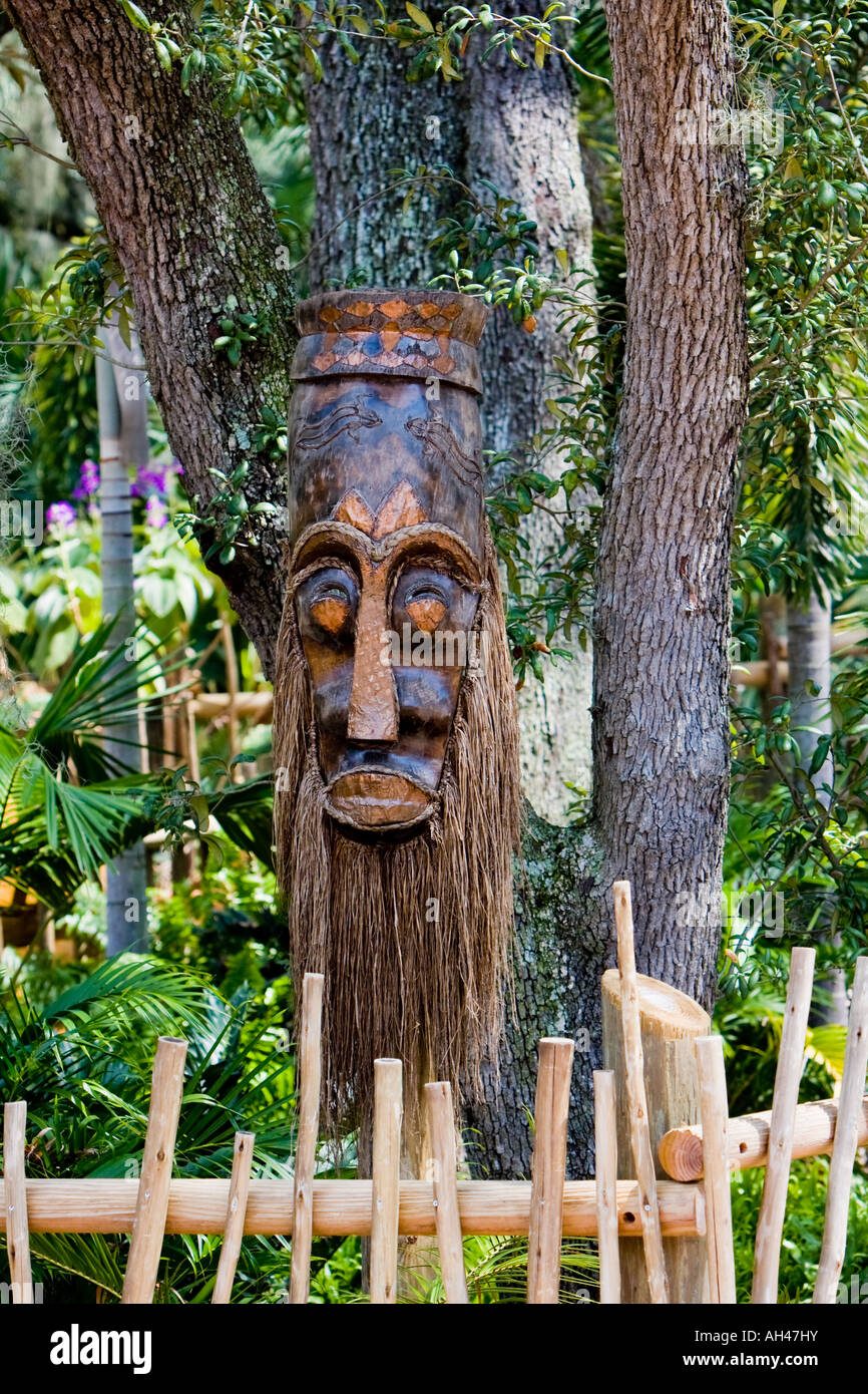 Wooden Jungle Mask Stock Photo Alamy