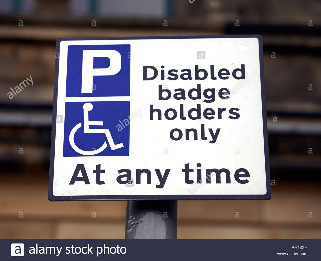 Disabled badge holders only signpost Stock Photo Alamy