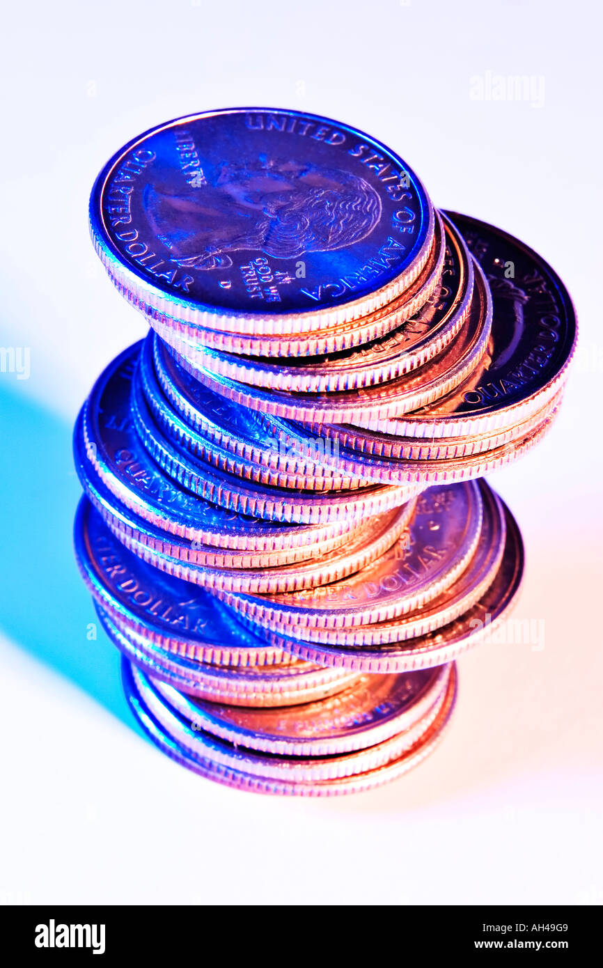stack of quarters Stock Photo Alamy