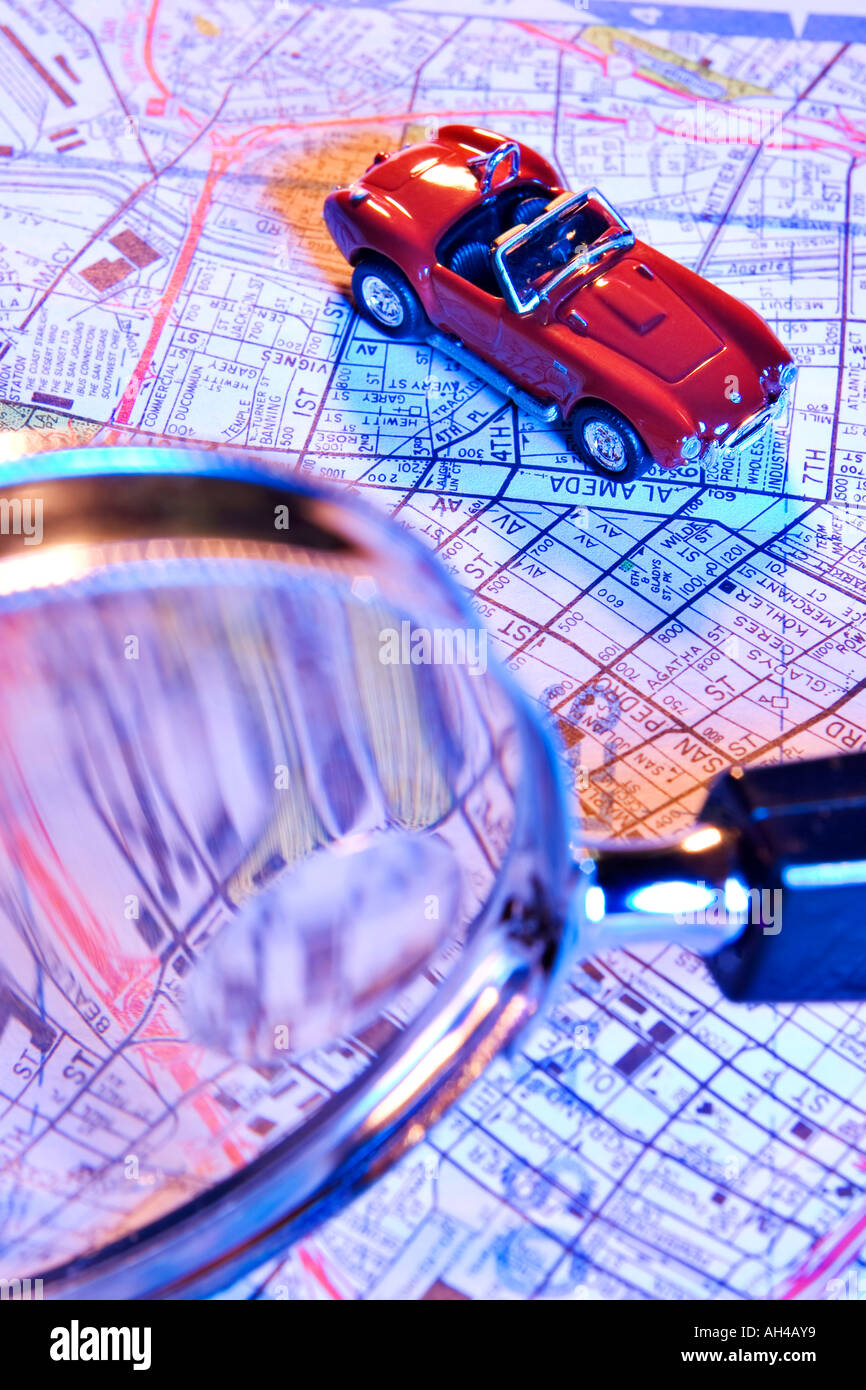 Planning a road trip Stock Photo