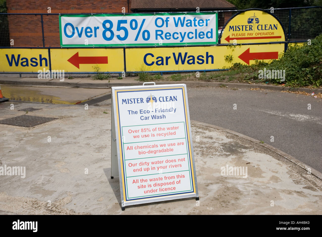 Eco friendly car wash recycling over 85 per cent of water and using biodegradable chemicals