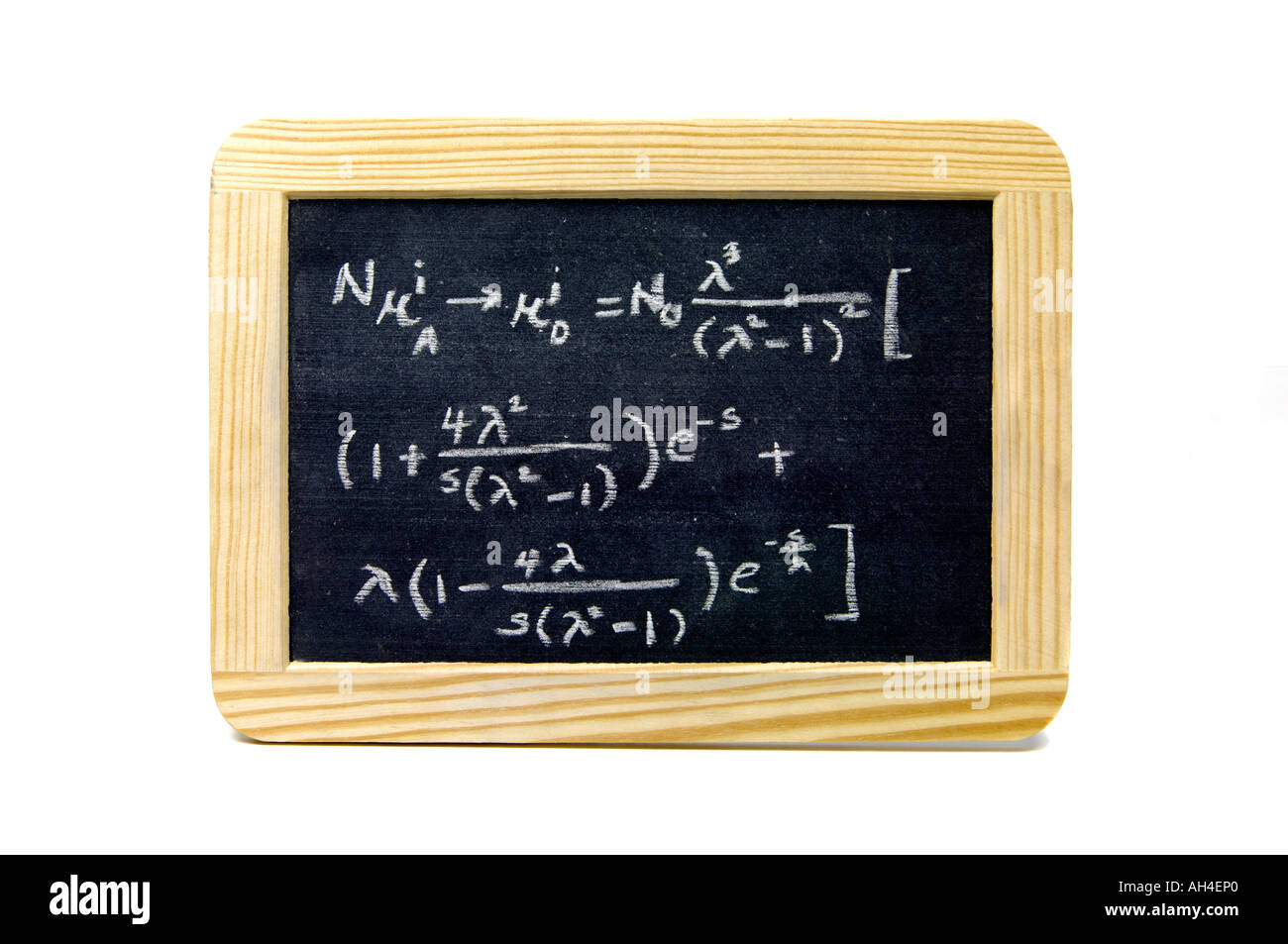 Complicated formula on slate Stock Photo