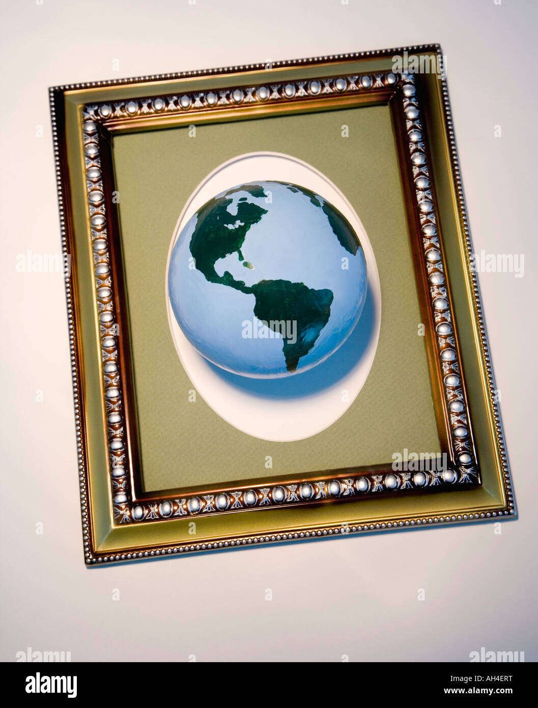 The globe in a frame Stock Photo Alamy