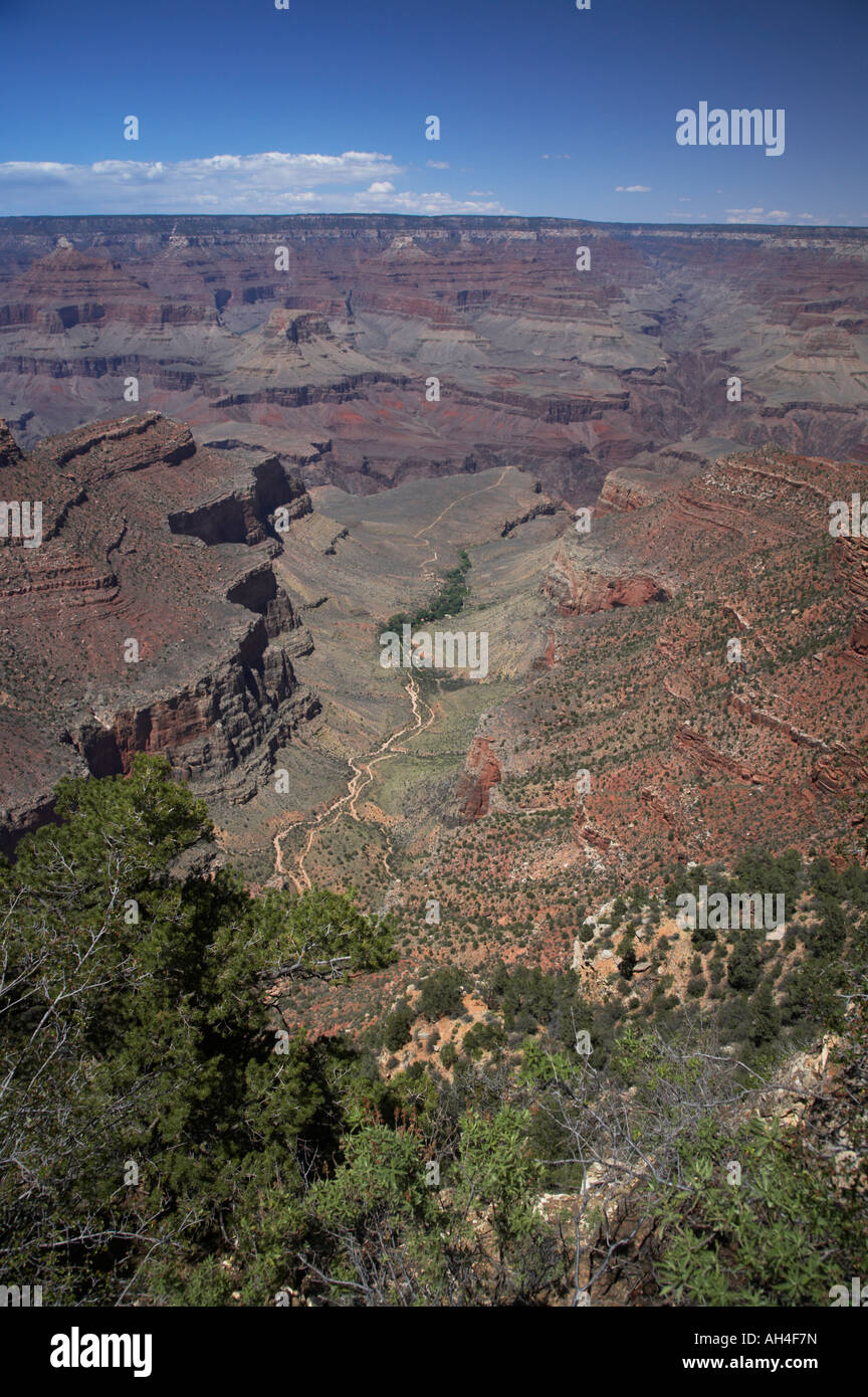 Southern Rim Grand Canyon South Rim showing trail Stock Photo - Alamy