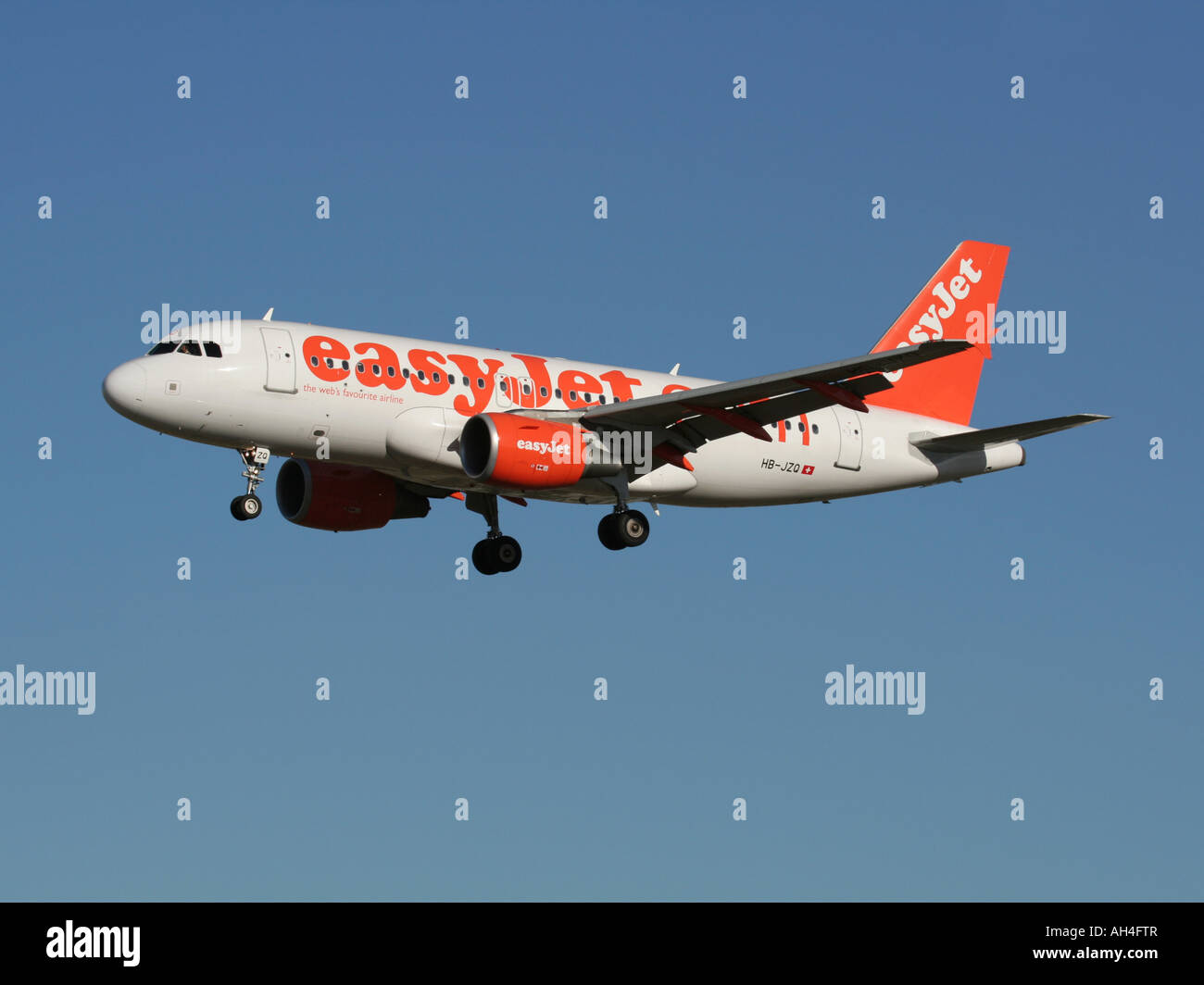 Low cost air travel. EasyJet Switzerland Airbus A319 passenger jet plane Stock Photo