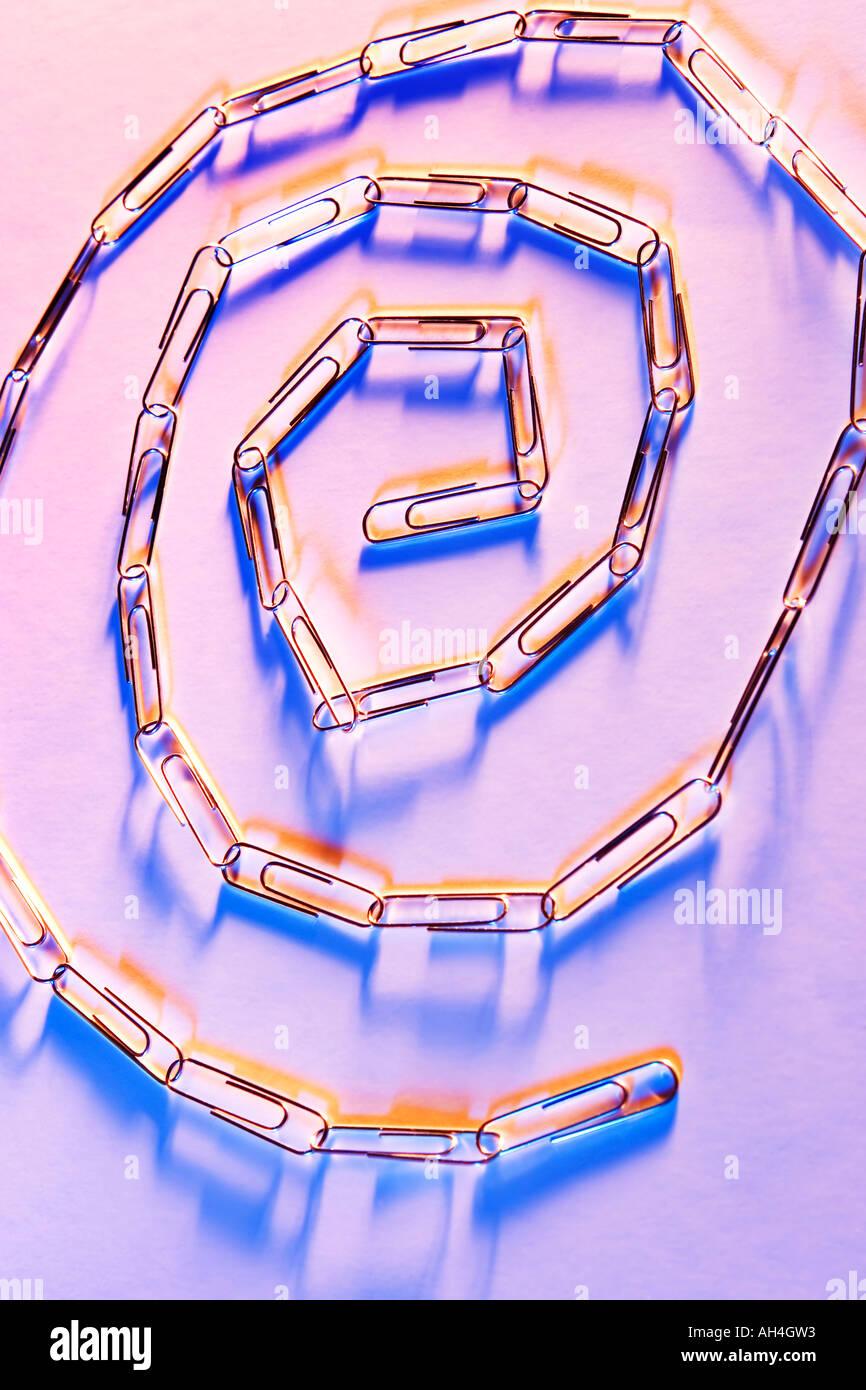 Spiral of paperclips Stock Photo Alamy