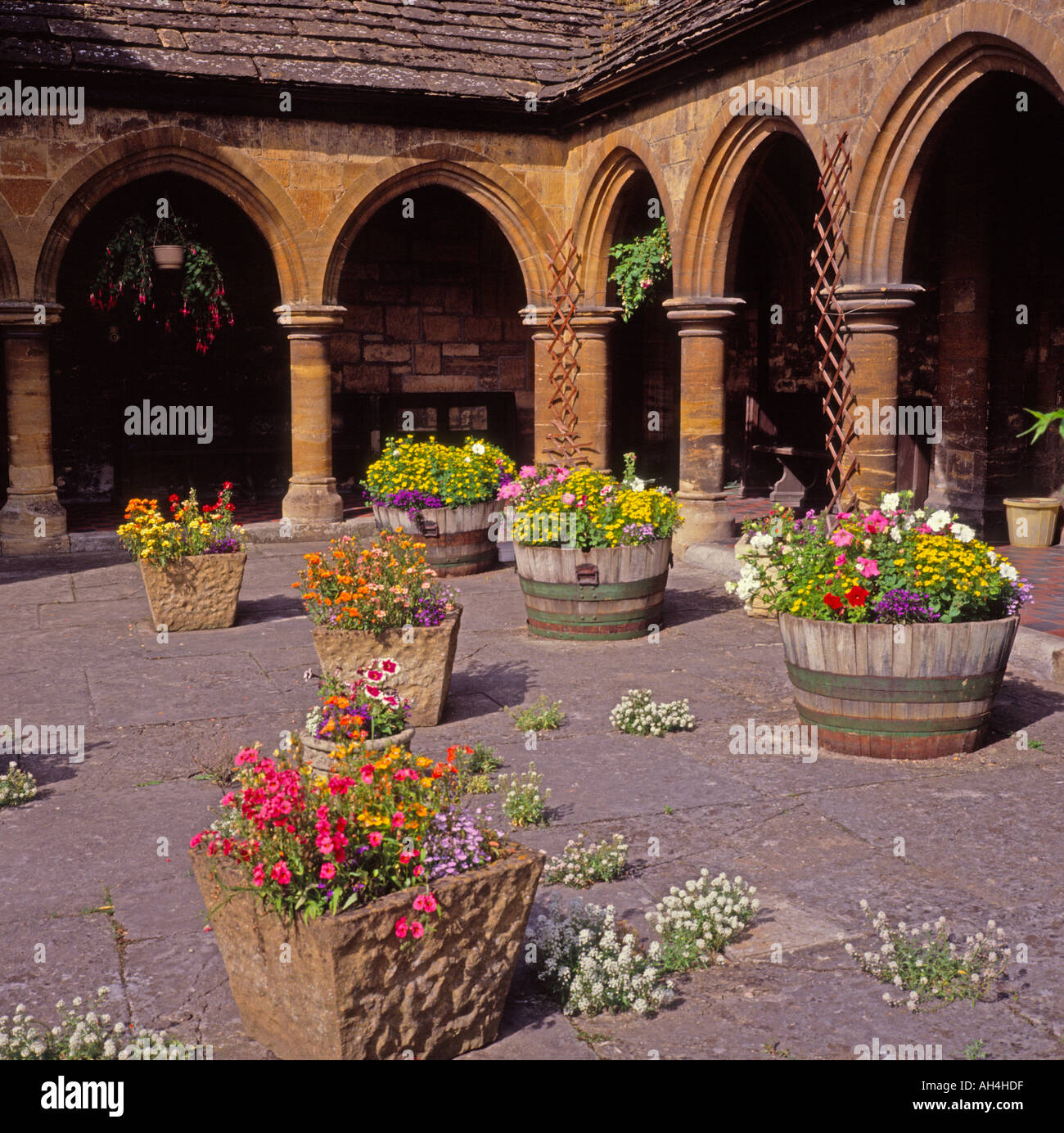 Cloisters St John s Almshouse Sherborne Dorset England Stock Photo Alamy
