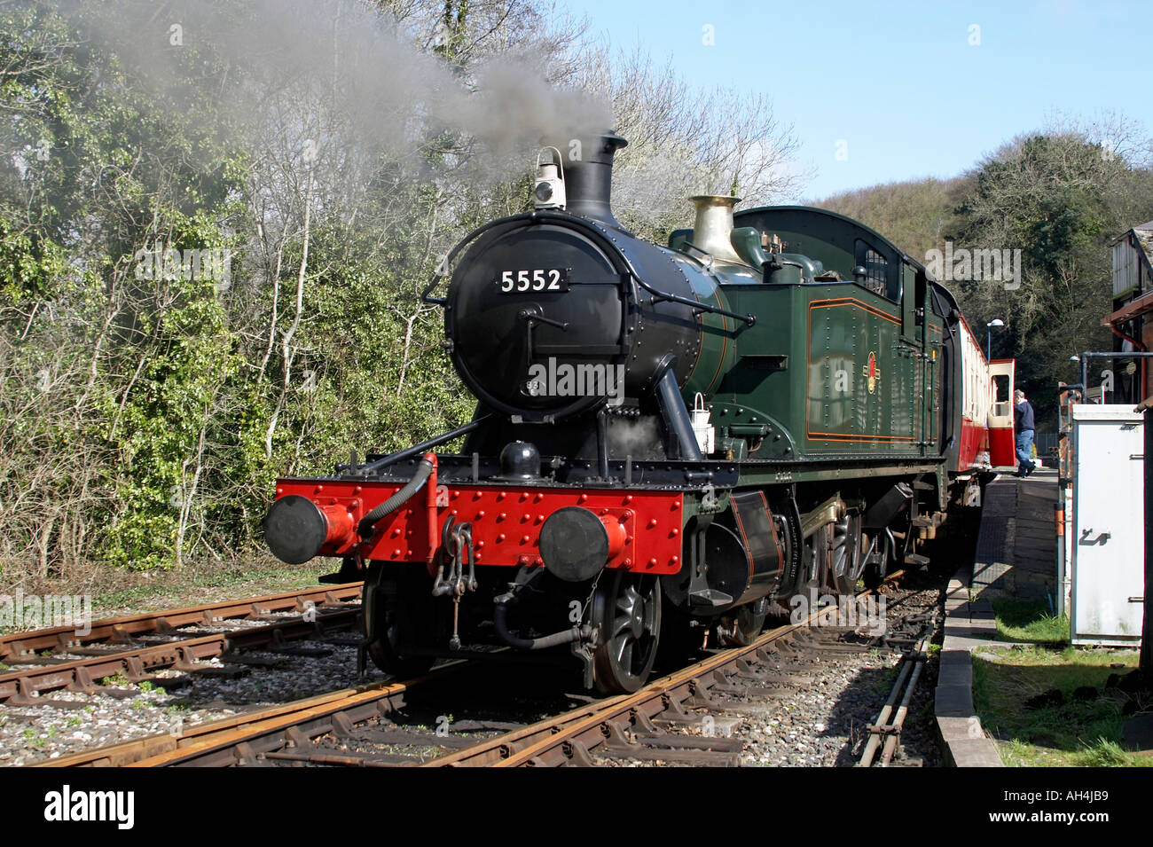 Steam Engine 5552 on Bodmin and Wenford Railway Cornwall England Stock ...