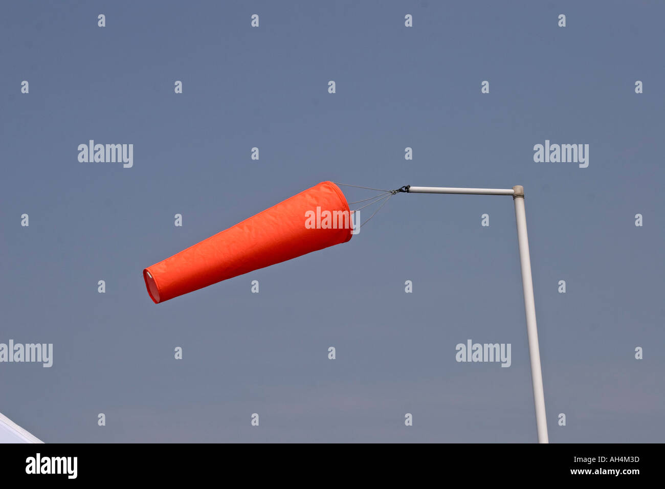 Wind sock for measuring wind speed and direction using venturi effect Stock Photo