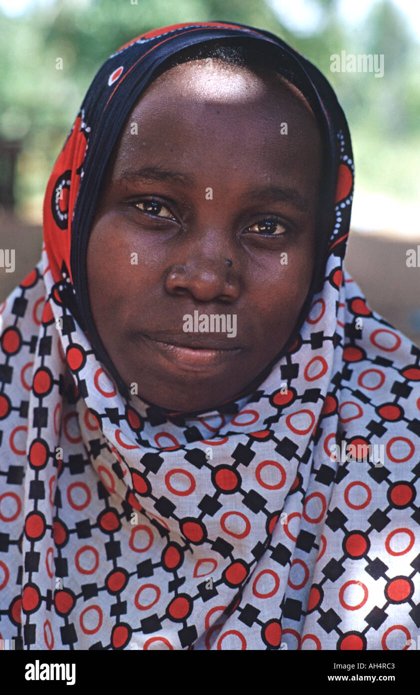 Chole islander in a colourful kanga cloth Mafia island Mafia lies south ...