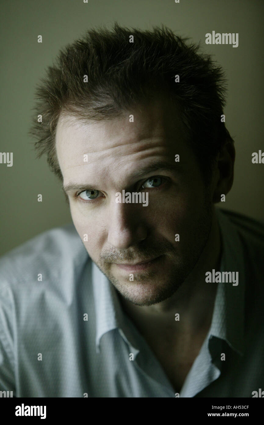 Actor Ralph Fiennes at the Royal Shakespeare Theatre in Stratford on Avon UK on 7 May 2003 Stock Photo