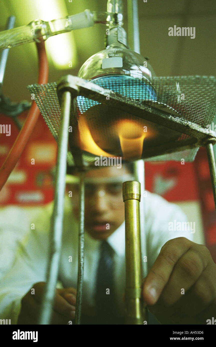 A chemistry lesson at school in Redditch Worcestershire UK Stock Photo