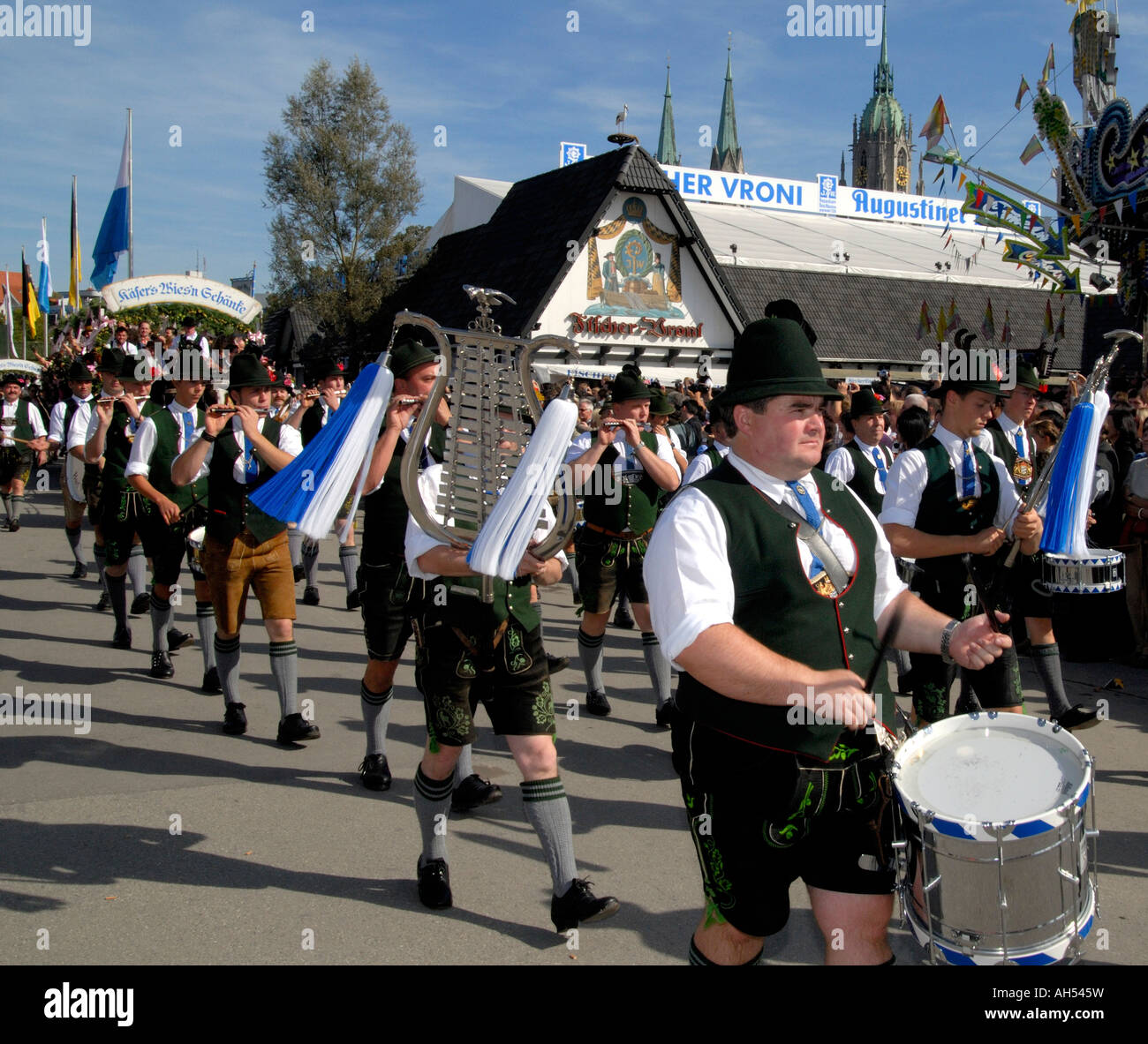 Traditional Bavarian marching band, Munich Oktoberfest, Germany Stock Photo Alamy