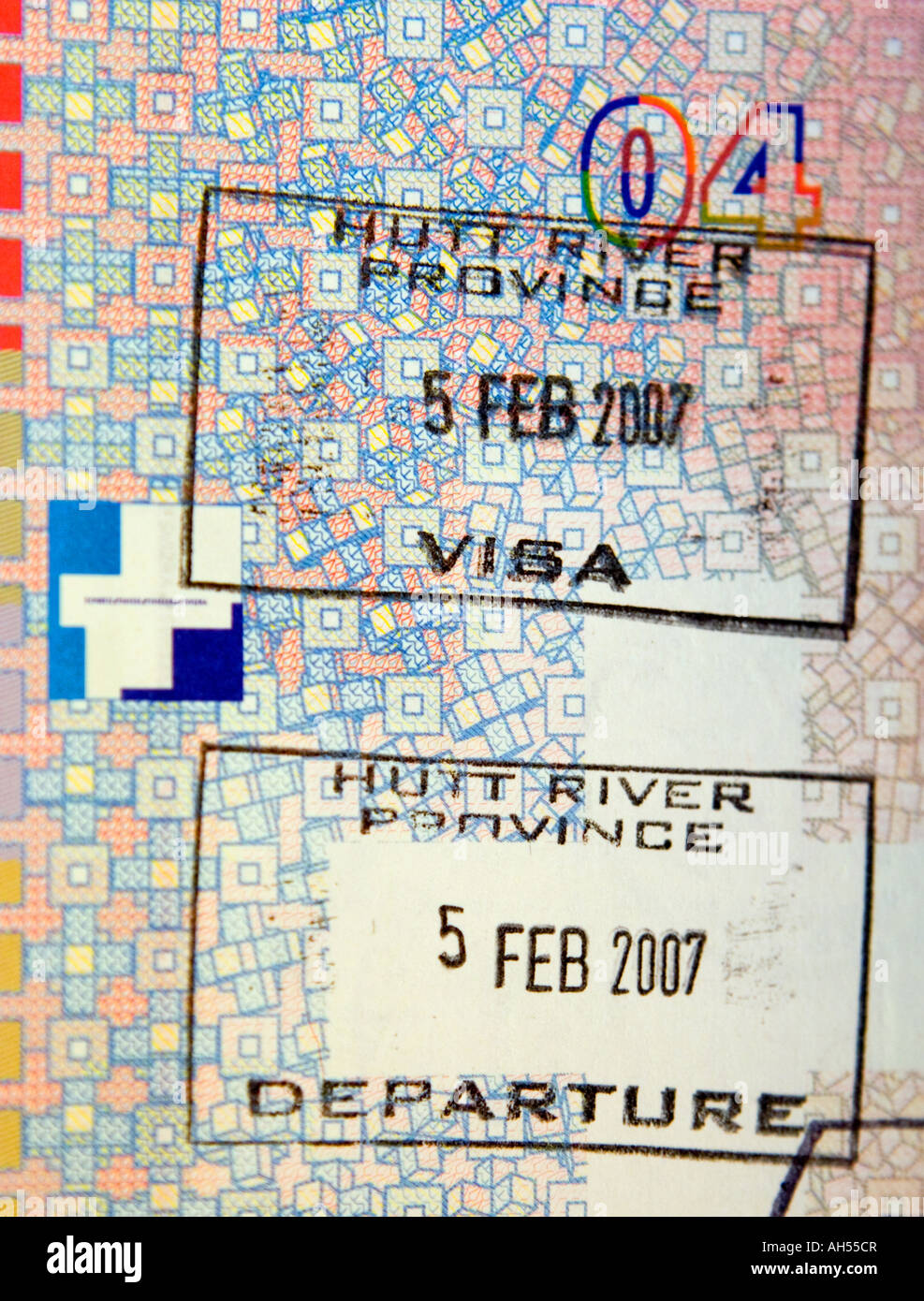 A Passport Stamped With Hutt River Immigration Stamps Stock Photo
