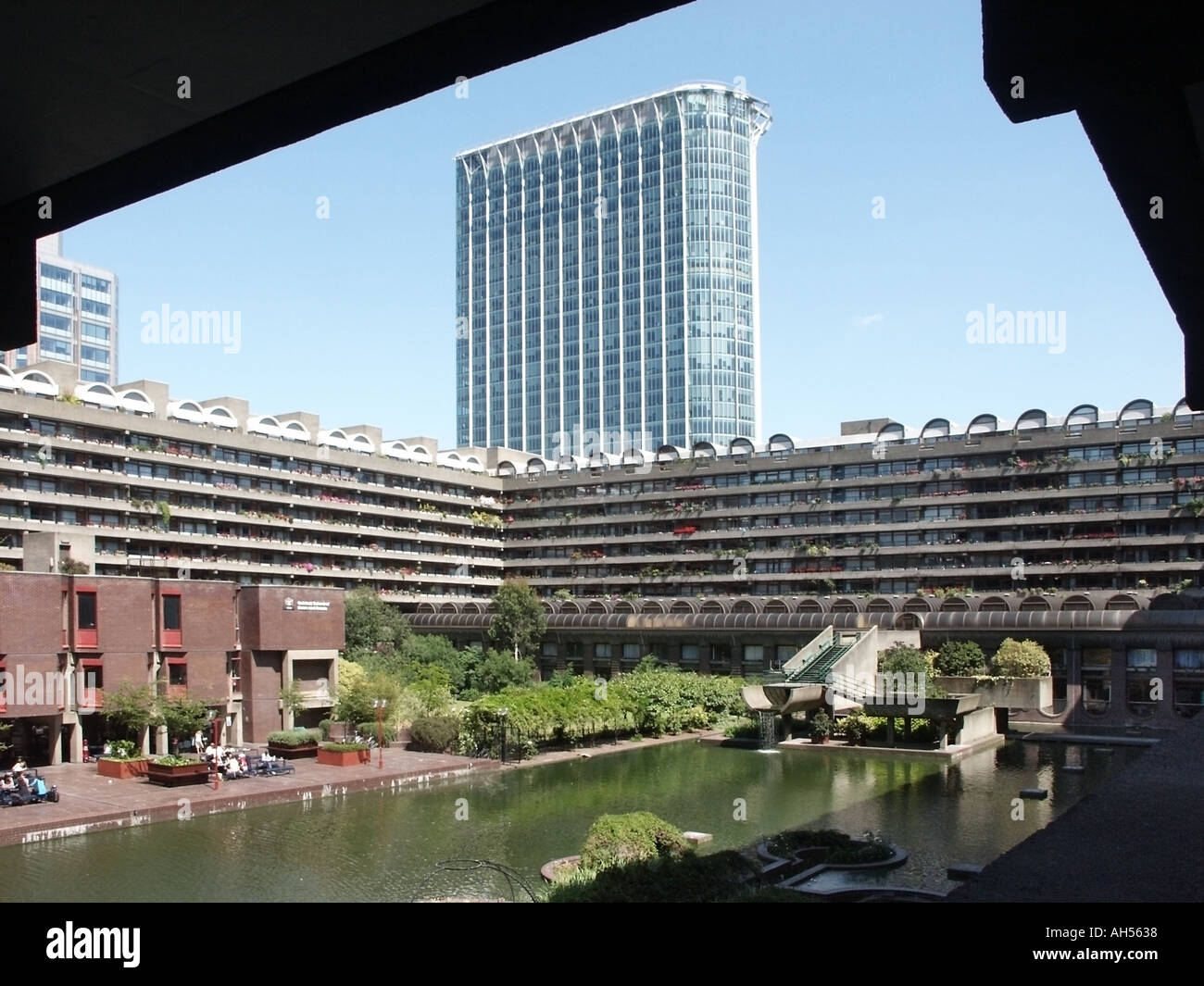 City of London Barbican complex includes part of the Guildhall School of Music and Drama Stock Photo