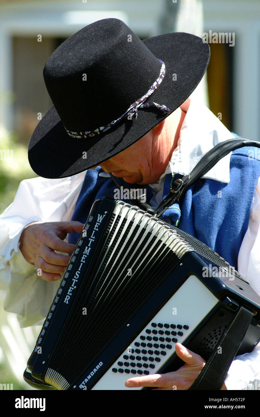 Piano Accordion Player in Folk Costume Stock Photo Alamy