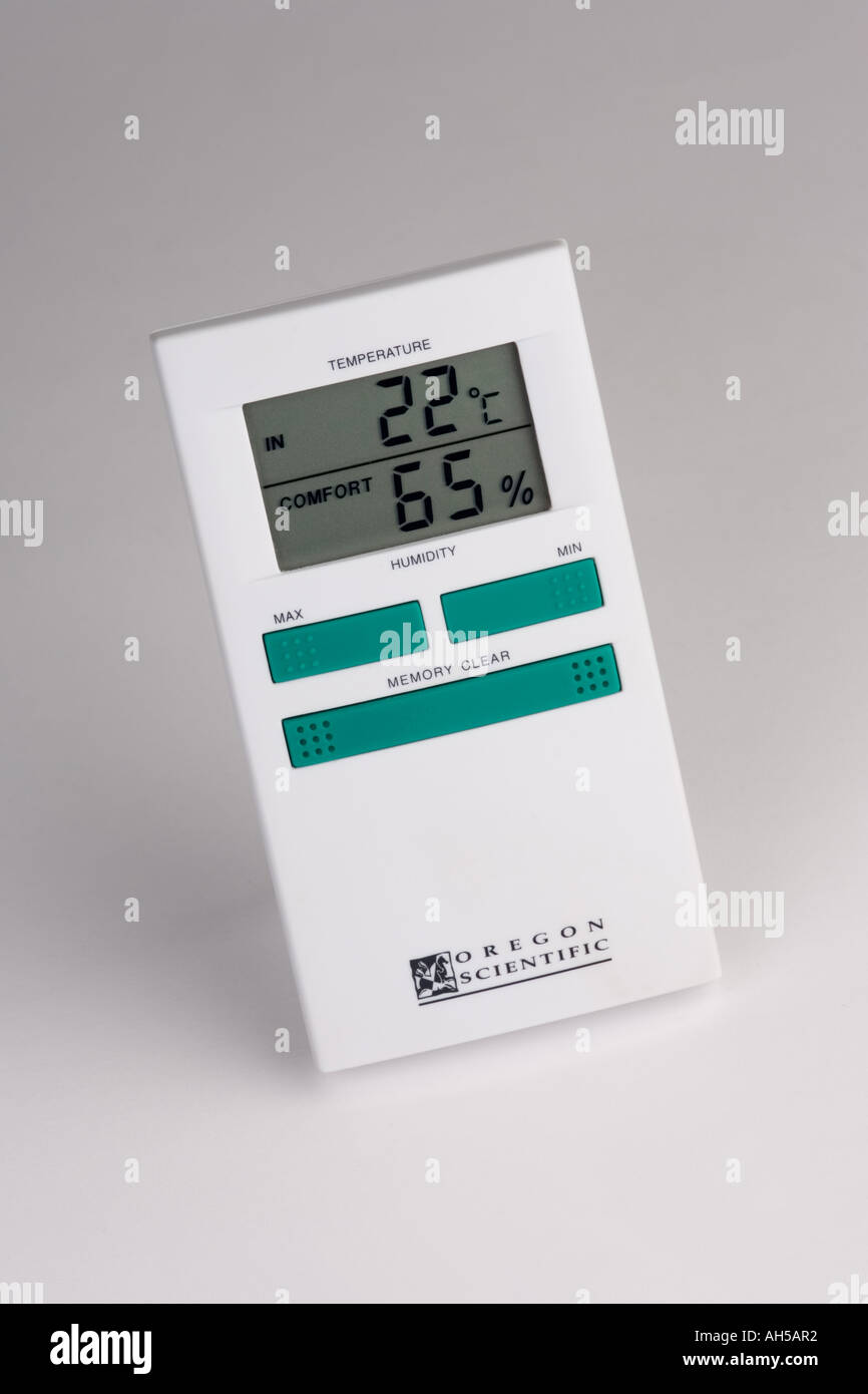 digital hygrometer and thermometer Stock Photo