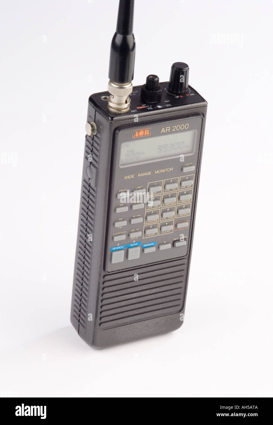 A wideband radio scanner that can receive signals from a vast range of transmissions Stock Photo